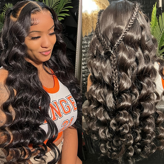 14A Loose Wave Bundles with Closure Human Hair 3 Bundles with 5x5 Lace Closure for Women Free Part 100% Unprocessed Virgin Peruvian Loose Deep Wave Human Hair Weave Bundles with Lace Closure Natural Color