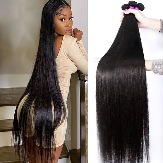 30 Inch Bone 3pcs Straight Human Hair Weave Bundles For Women 12A Brazilian Natural Color 100% Remy Human Hair Extension 3 Bundles Brazilian Unprocessed Virgin Straight Human Hair Bundles
