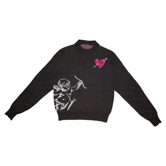 Women's Sweater Hip Hop Y2K Gothic print New Street Knitted Sweater Cartoon Gothic Pullover Autumn Harajuku Pullover Sweater