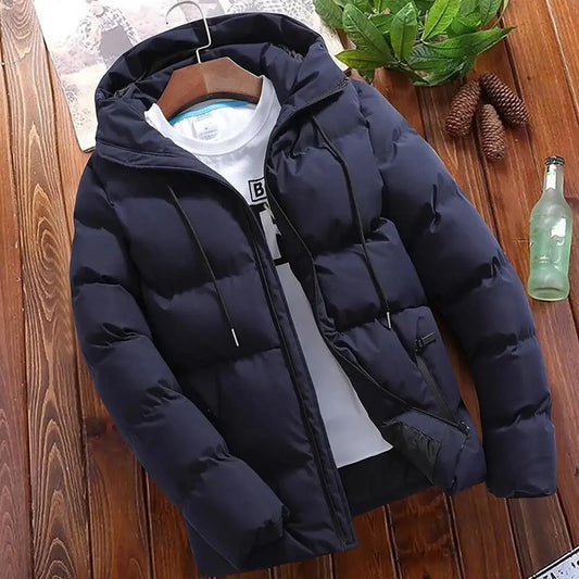 Men's Thick Puffer Hooded Jacket  Casual Warm Parkas Business Outfear Winter FashionTrendy Versatile 2026
