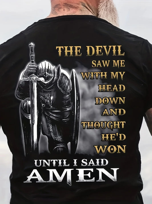 Men'S T shirt Tee Graphic Tee Letter Templar Cross Crew Neck Black 3D Print Plus Size Street Casual Short Sleeve Print Clothing