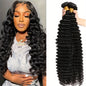 1pc Brazilian Deep Wave Christmas Gifts 1 Bundles Human Hair 1pc Brazilian Deep Wave Curly 100% Unprocessed Human Hair And Natural Black Color Weave Human Hair Extension Human Hair Weave Bundles Natural Black for Women Daily