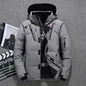 2025 Quality Solid Jacket Men Hooded Winter Puffer Jacket Orange Down Feather Jacket