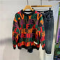 2023 New Autumn and Winter Men Fashion Letter Jacquard Pullover Knitted Sweater Trendy Contrasting Color Design Sweater