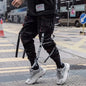 Joggers Cargo Pants for Men Casual Hip Hop Hit Color Pocket Male Trousers Sweatpants Streetwear Ribbons Techwear Pants
