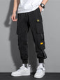 Joggers Cargo Pants for Men Casual Hip Hop Hit Color Pocket Male Trousers Sweatpants Streetwear Ribbons Techwear Pants