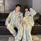 Cute Crayon Shin-chan Autumn and Winter Couple Coral Fleece Pajamas Long Plush Thick Pajamas Set Can Be Worn As A Two-Piece Set