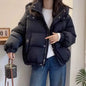 2025 New Winter Puffer Jacket Women Warm Parkas Solid Long Sleeve Casual Cotton Padded Jacket Hooded Snow Wear Coat  Female