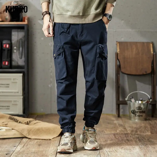 Joggers Cargo Pants Men Autumn Winter Casual Hip Hop Hit Color Pocket Male Trousers Sweatpants Streetwear Pants Outdoor Workwear