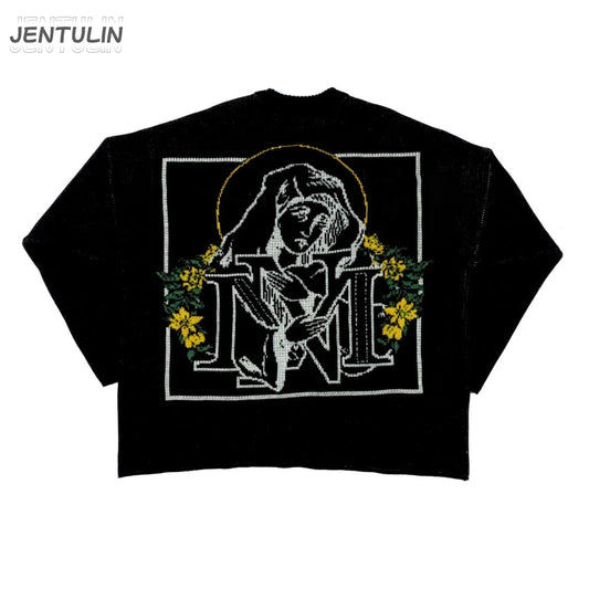 Sweater Марселин MN Icon Graphic Men Winter Pullover Knit Tops Hip Hop Fashion Harajuku Jumper Coat Y2k Streetwear Clothing Punk