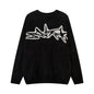 2025 Men Sweater Hipster Couple Letter Graphic Knitted Sweaters Casual Loose Pullover Hip Hop Streetwear Y2K Knitwear Unisex