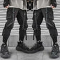 Joggers Cargo Pants for Men Casual Hip Hop Hit Color Pocket Male Trousers Sweatpants Streetwear Ribbons Techwear Pants