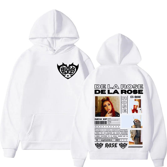 Singer Dela Rose Album Tour 2025 Sweatshirt graphic print Men's fashion Hip Hop Punk Hat Casual long-sleeved hoodie