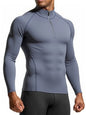 2025 New Men Sportswear Fitness Top Gym Shirts Quick-drying Breathable Slim Long-sleeved T-shirt Running Training Clothes Autumn