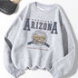 [Graphic Sweater] 1pc Women's Casual Crew Neck Sweater | Long Sleeve Pullover, Slogan Graphic 1912 ARIZONA ENCHANTING Tonto National Park GRAND CANYON NATIONAL PARK, Knit Grey Sweatshirt for Autumn/ Winter